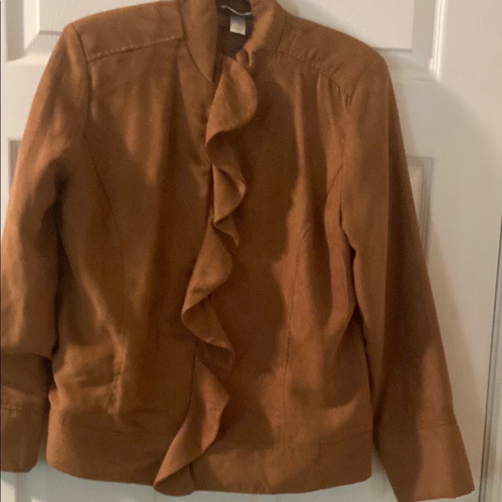 Elegant Brown Ruffle Jacket